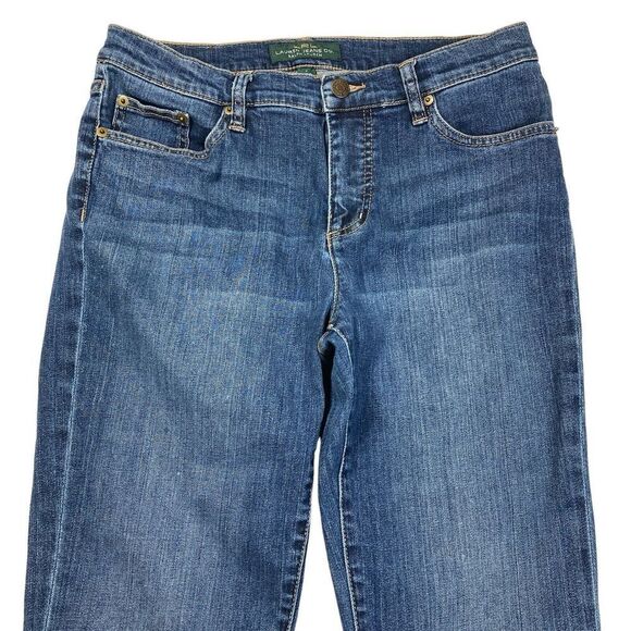 Lauren Ralph Lauren Jean Woman 8‎ Dark Wash Mid Rise Boot Cut Denim - Picture 3 of 9